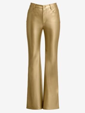 Boston Proper Monterey Faux Leather Five Pocket Bootcut Pant size 0 (runs big!)